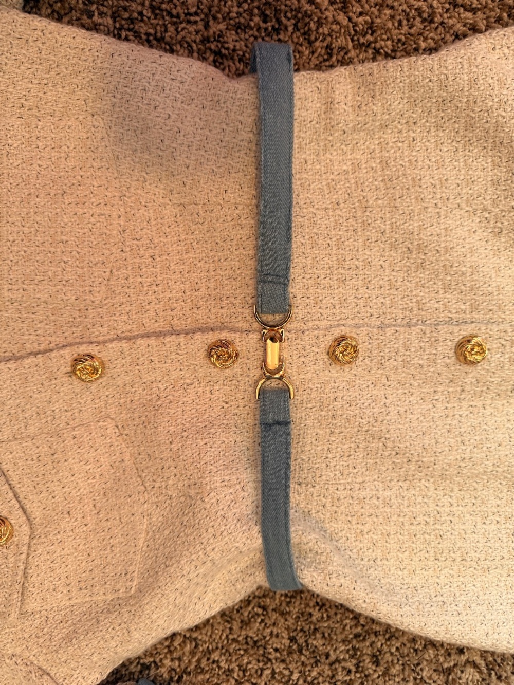 Avec Les Filles Women's Belted Denim-Trim Cotton Shirt Dress - Picture 6 of 9
